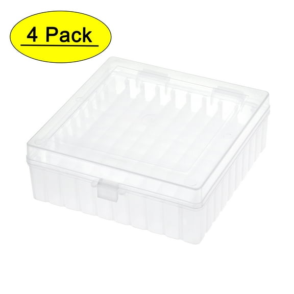 Freezer Tube Box 100 Places Polypropylene Lockable Holder Rack for 1.5/1.8/2ml Microcentrifuge Tubes, White 4Pcs