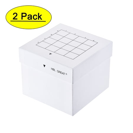 Freezer Tube Box 16 Places Cardboard Holder Rack for 50ml Microcentrifuge Tubes, White, 2Pcs