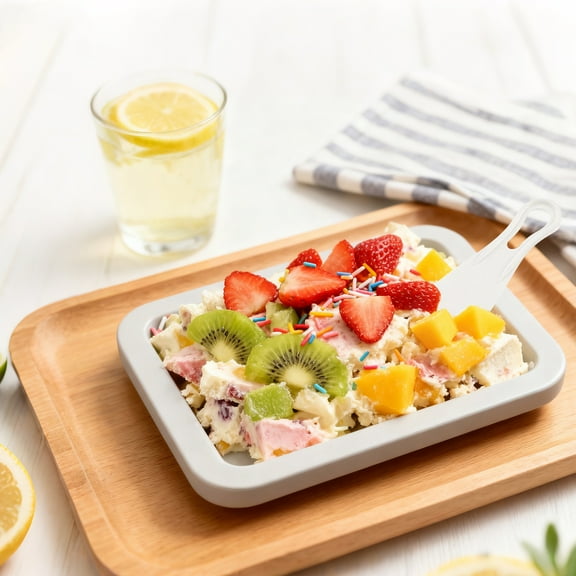 Freezy Bake Ice Cream Maker Machine: Rolled Ice Cream Tray with Instant Cold Plate, Perfect Ice Cream Maker for Frozen Yogurt and Sorbet(Pink)