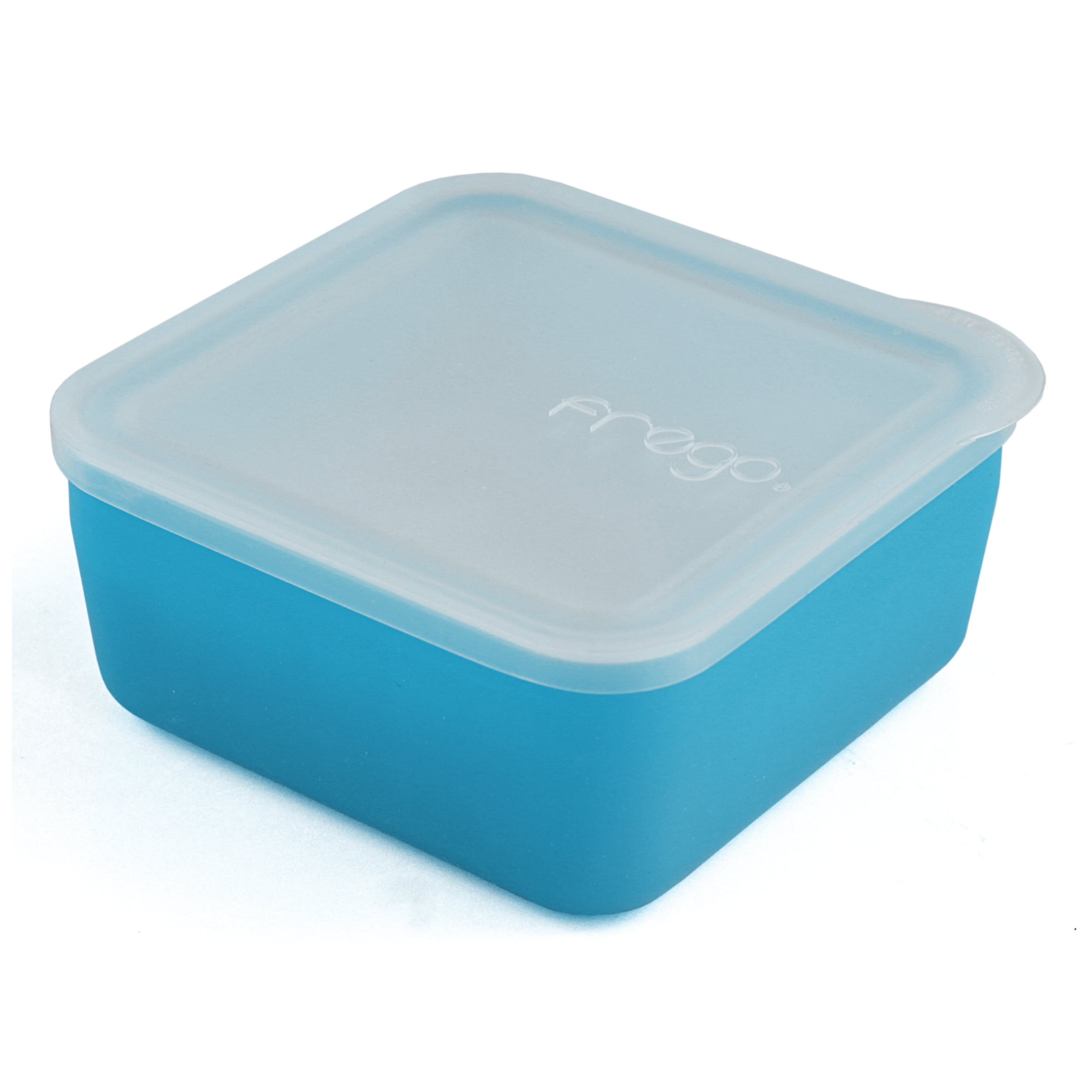 Frego Glass and Blue Silicone Non-Toxic 2 Cup Food Storage Container 