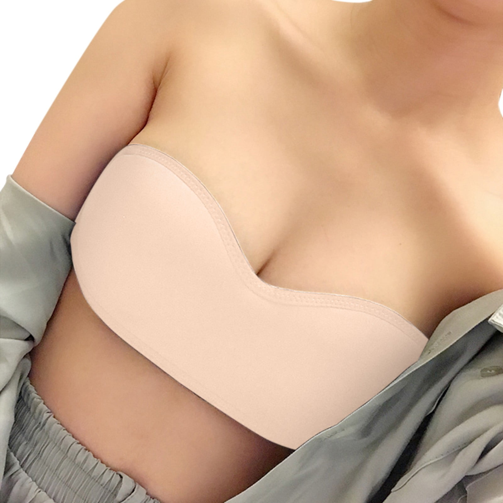 Women Fashion Causal Plus Size Seamless Strapless Bandeau Bra Wrapped  Invisible Chest Wraps Tube Tops