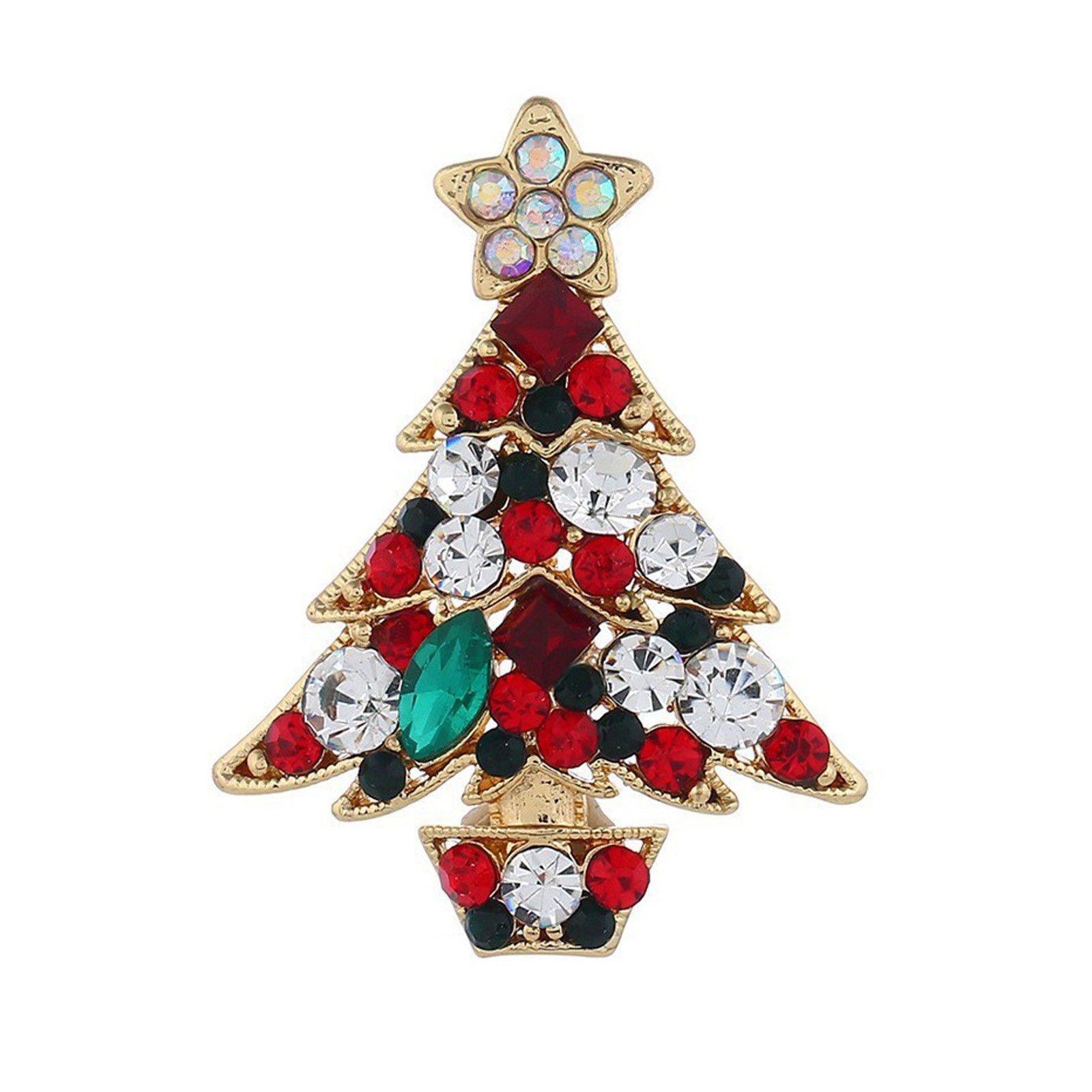 Frehsky brooches for women Rhinestone Christmas Brooch Fashion Elegant