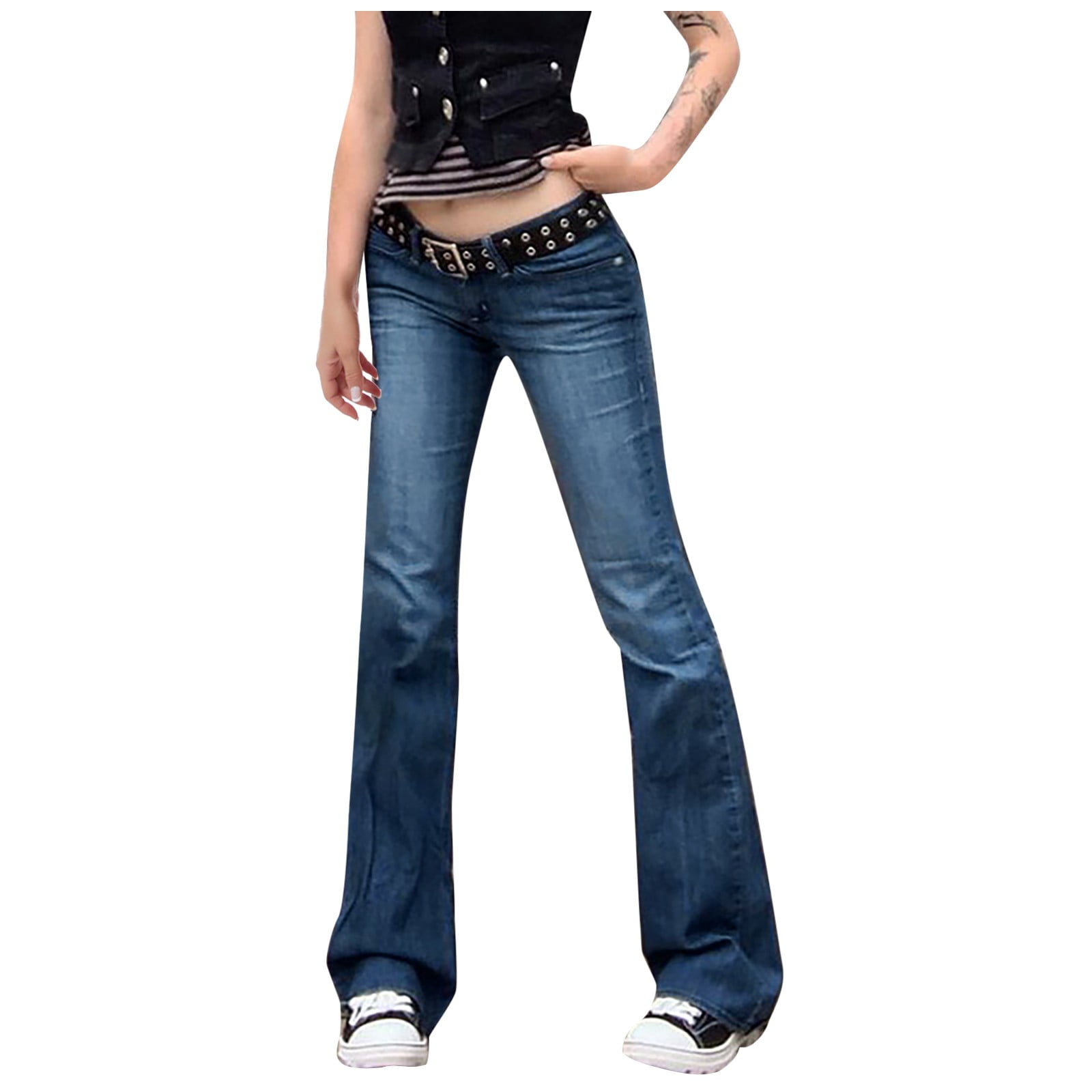 Frehsky leggings for women Women's Denim Print Jeans Look Like Leggings  Stretchy High Waist Slim Skinny Jeggings Dark Blue 