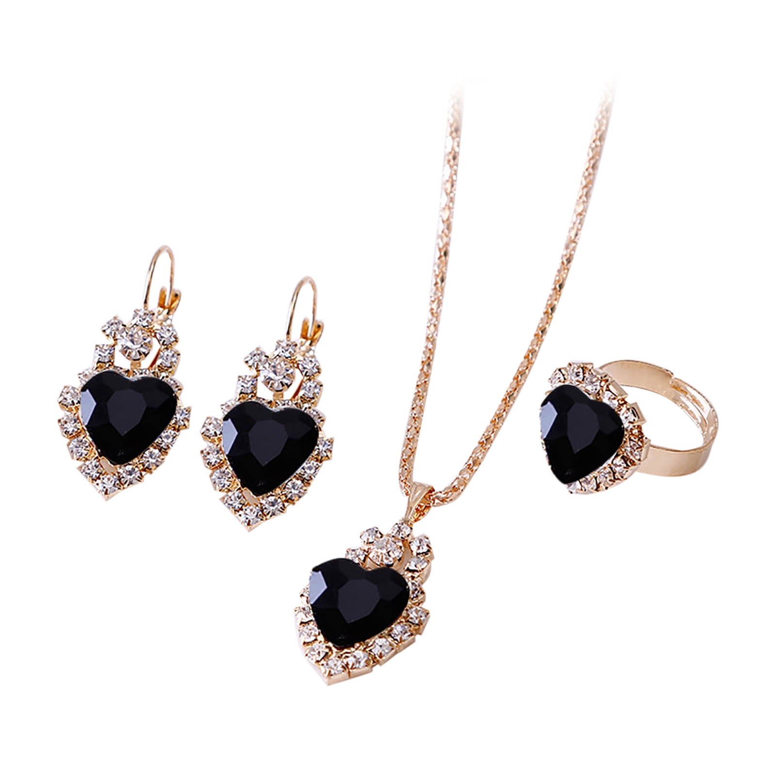Rose Gold Plated Black Stone Pendants With Earring Set (Set Of 3 Piece) in  Surat at best price by J H Jewellery - Justdial