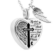 FIGHTY LOVE Frehsky necklaces for women Cremation Jewelry For Ashes -No Longer By My Side Forever In My Heart Urn Pendant Necklace For Ashes Grandma Grandpa Mom Dad Papa Nana Sister …