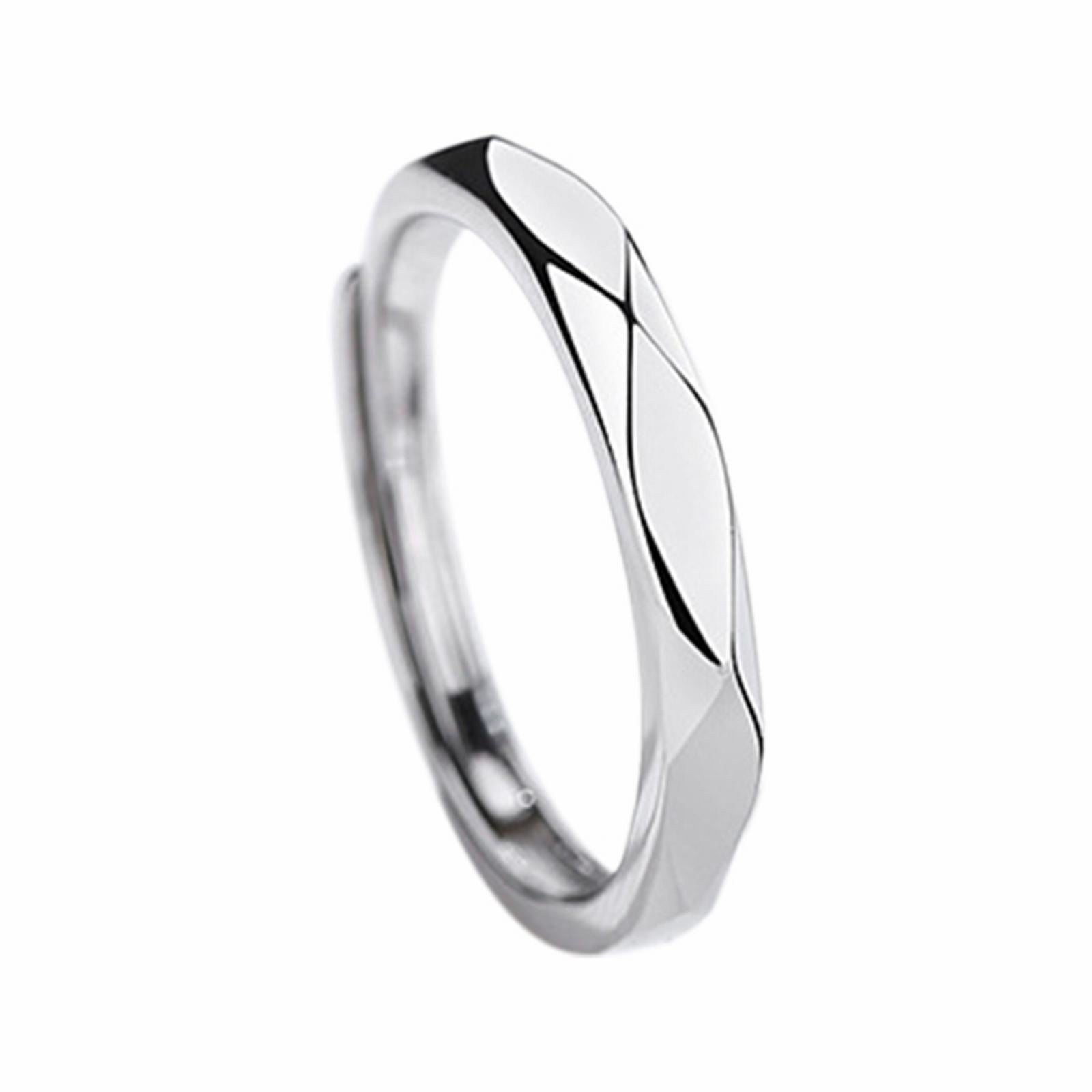 Buy Engraved Single Stone Adjustable Silver Ring - Valentine Collection  |GRT Jewellers