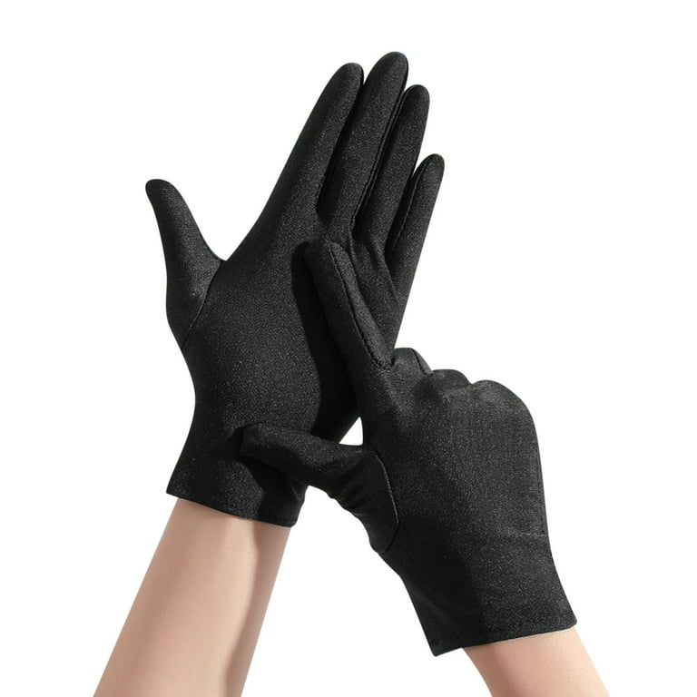 Frehsky work gloves Unisex Ice Sensation Sunscreen Gloves Ice Silk Outdoor  Fishing Riding Gloves Black 