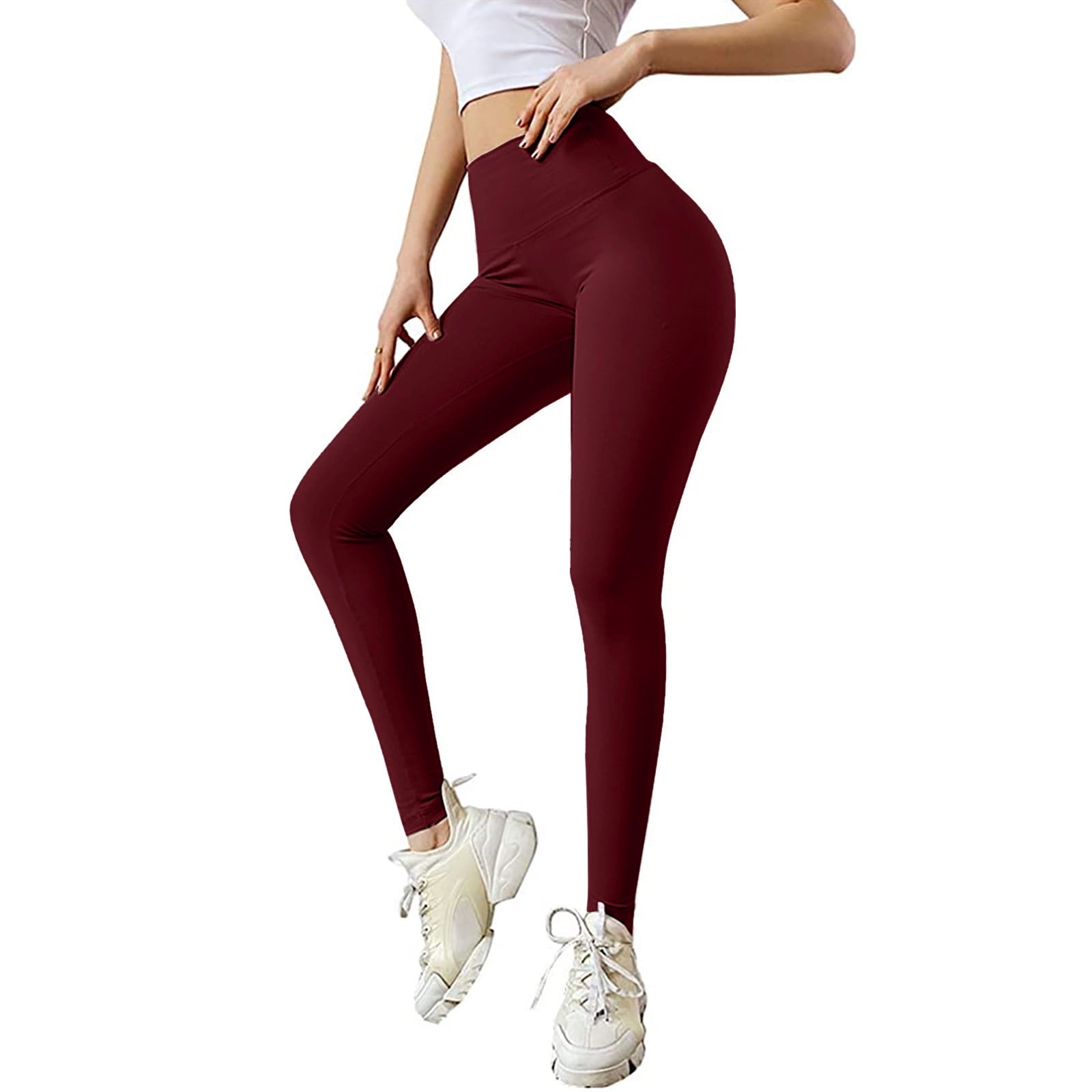 Frehsky yoga pants Fashion Ladies Pure Color Lifting Elastic Fitness  Running Yoga Pants workout leggings for women 