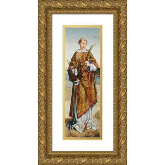 Frei Carlos 9x18 Gold Ornate Wood Frame and Double Matted Museum Art Print Titled - Saint Vincent, Patron Saint of Lisbon