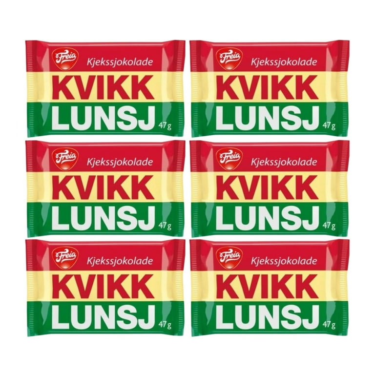 Freia Kvikk Lunsj, 1.7oz (Pack of 6) - Walmart.com