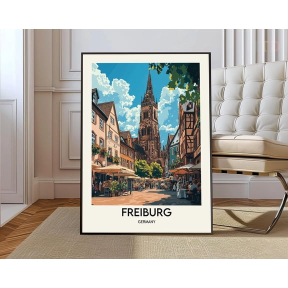 Freiburg Black Forest Germany Poster, Unframed Paper Poster 8x10in