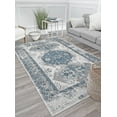 thumbnail image 1 of Freida FY25A Blue Grey Vintage Farmhouse Gray Area Rug, 2'6"x8', 1 of 5