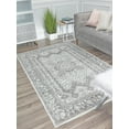 thumbnail image 1 of Freida FY50A Chilly Grey Vintage Farmhouse Light Gray Area Rug, 5'x7', 1 of 5