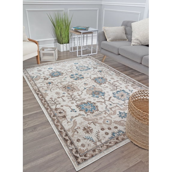 Freida FY55B Honeysuckle Vintage Farmhouse Cream Area Rug, 2'6"x4'