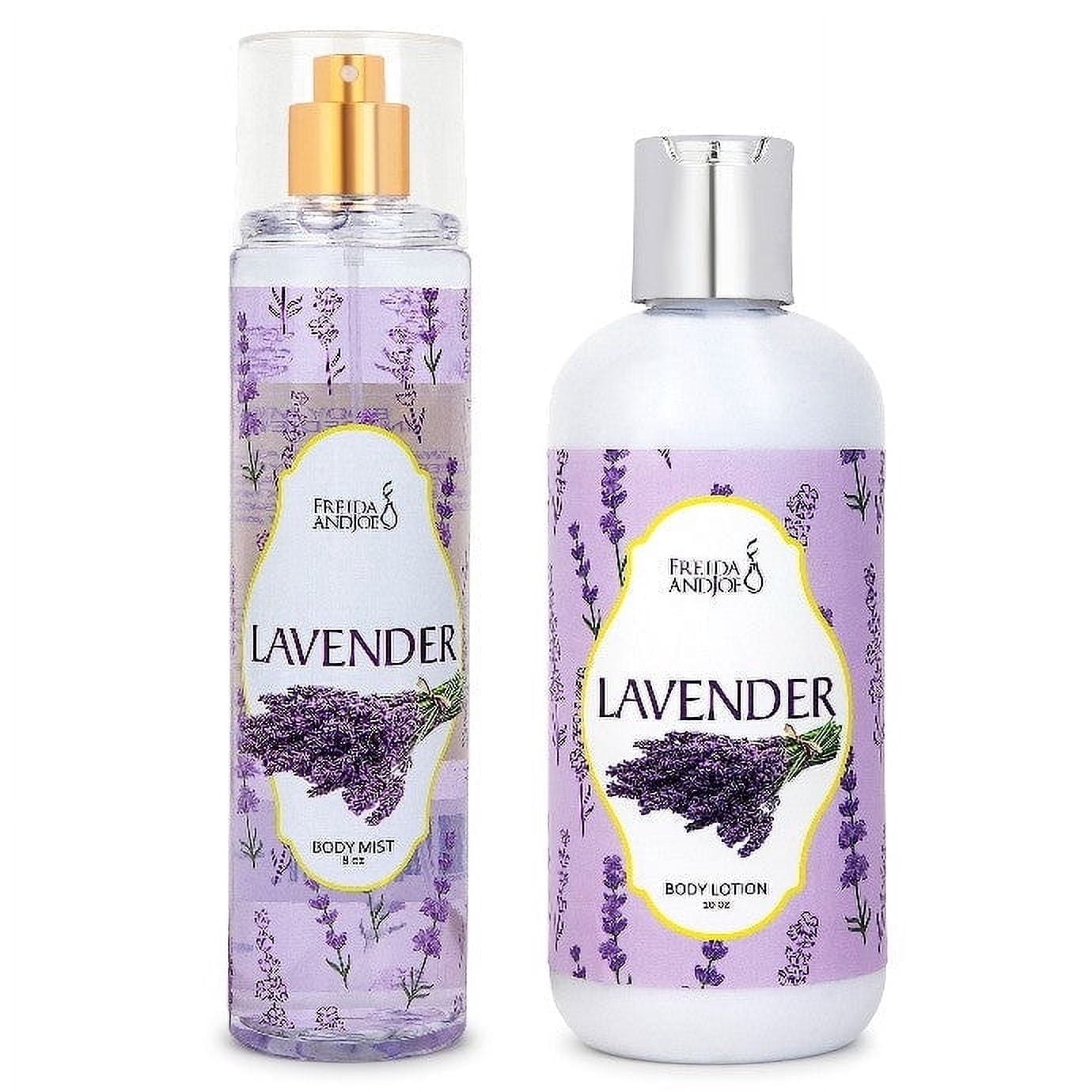 Bath and Body Gift Set for Her Lavender 10oz Body Lotion & 8 oz. Fine ...