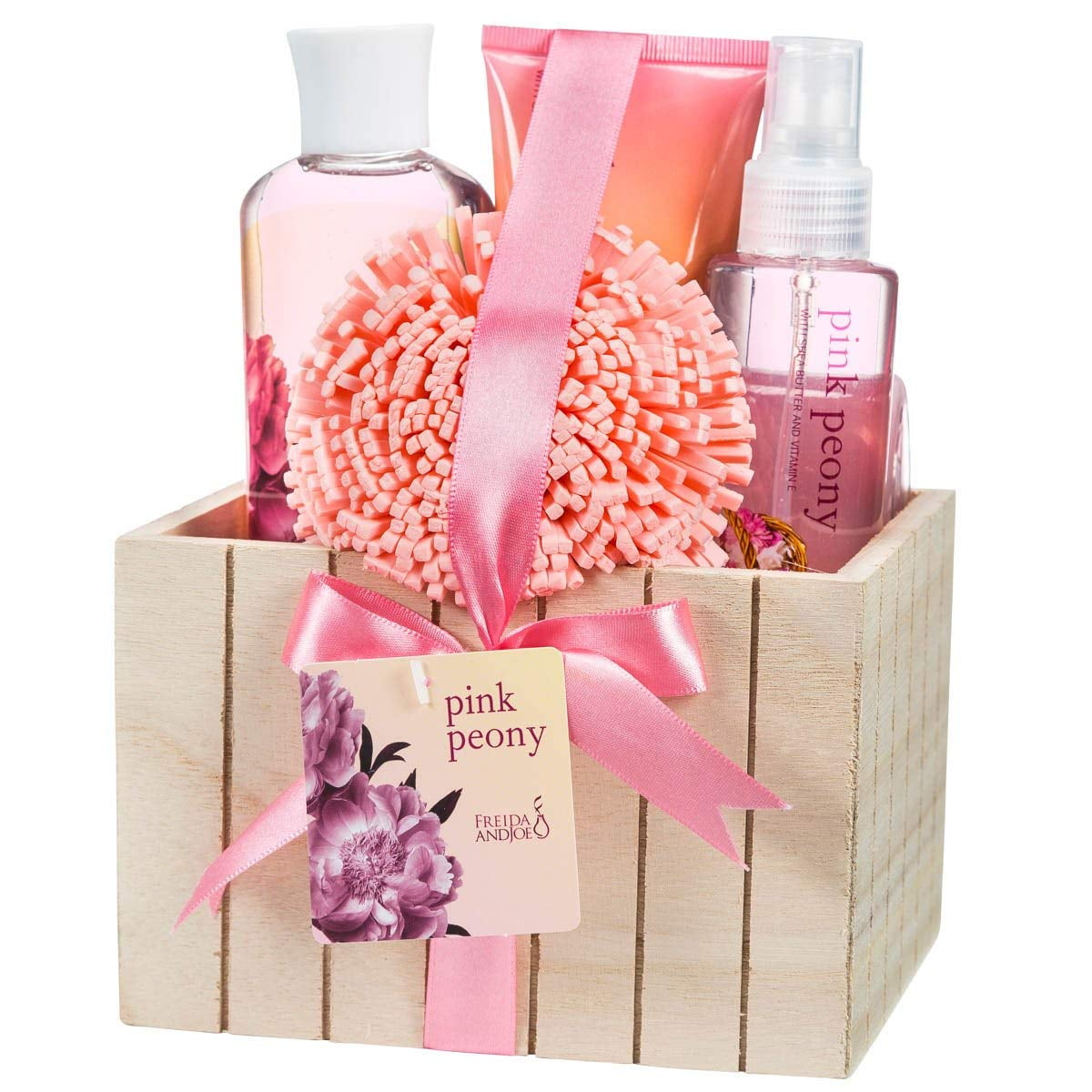Freida & Joe Pink Peony Spa Bath and Body Gift Set for Women Luxury Body Care Mothers Day Gifts for Mom - image 1 of 6