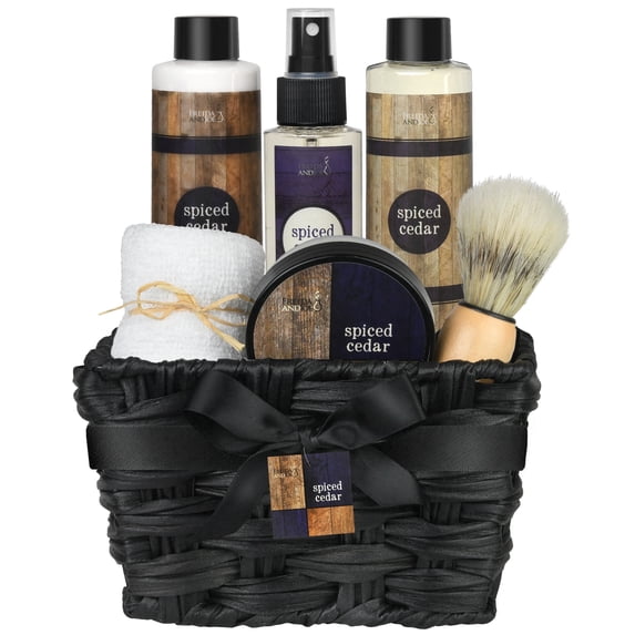 Freida & Joe Spiced Cedar Men’s Spa Gift Basket for Fathers Day Gift