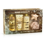 Freida & Joe Warm Vanilla Bath & Body Collection Spa Gift Box - Gift for Her Luxury Body Care Mothers Day Gifts for Mom