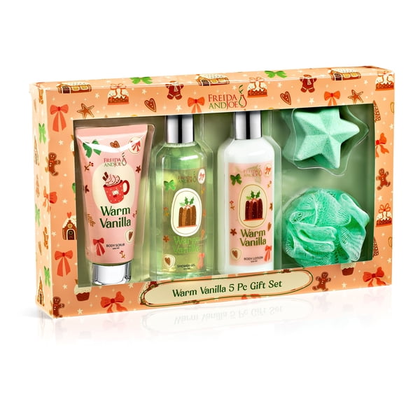 Freida and Joe Warm Vanilla 5-Piece Bath & Body Collection Gift Box Luxury Gift Boxes Valentines Gift