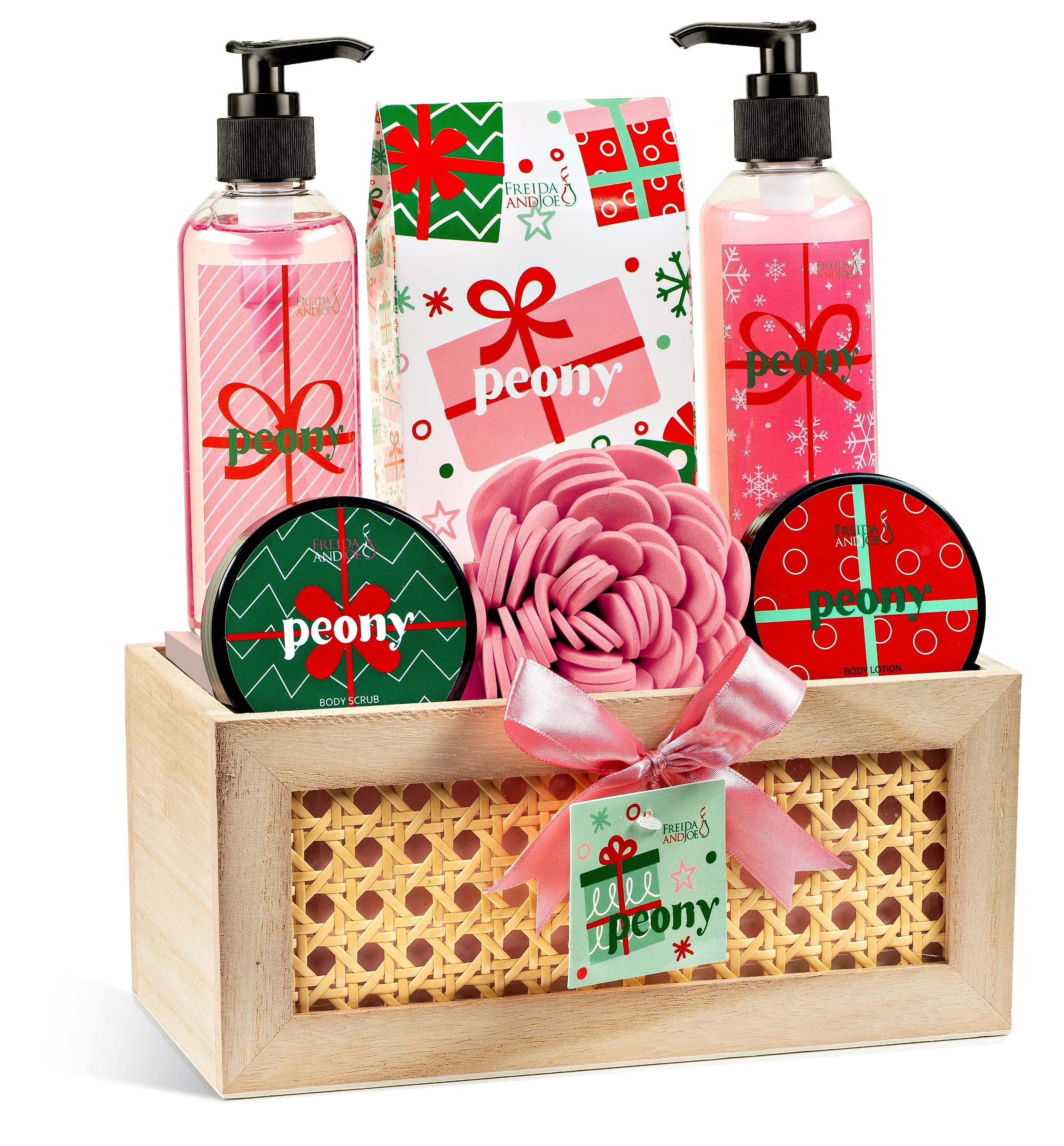 Freida and Joe Peony Spa Gift Set – 6-Piece Bath and Body Care