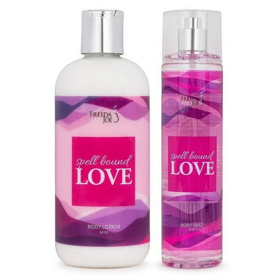 Spell Bound Love Spa Gift Set with Body Lotion and Body Mist, Romantic Bath and Body Set, Relaxing Self Care Gift