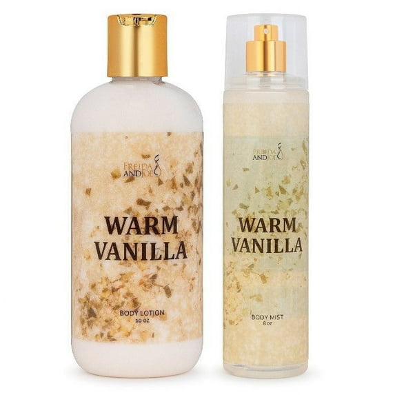 Warm Vanilla Spa Gift Set with Body Lotion and Body Mist, Cozy Bath and Body Set, Relaxing Self Care Skincare Gift