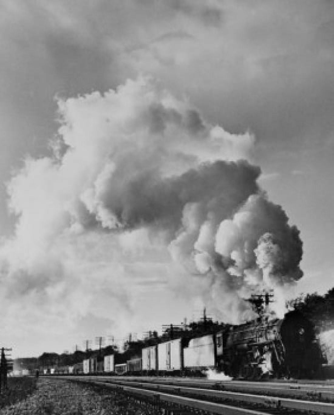Freight steam train on the move Canvas Art - (18 x 24)