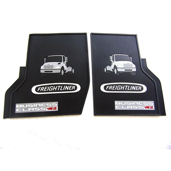 Freightliner Business Class M2 Black All-Weather Rubber Floor Mats OEM with Logo - Fits All Years M2