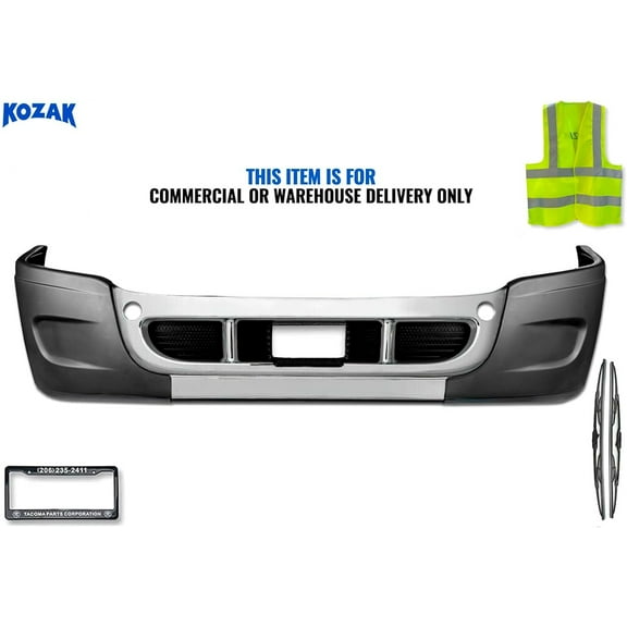 KOZAK Complete Plastic Chrome Bumper - No Fog Light Hole Compatible with Freightliner Cascadia 2008-2017