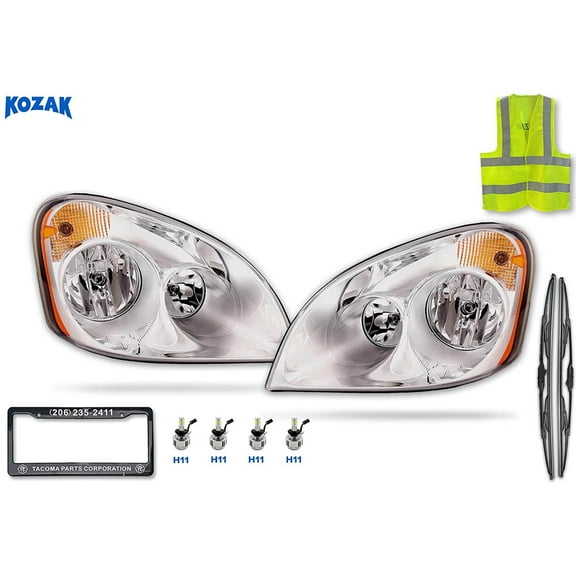 Compatible with Freightliner Cascadia 2007-2017 Headlights Halogen + LED Replacement Bulbs Set
