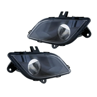 For Freightliner Cascadia 2018 2019 2020 Fog Light Driver and Passenger Side | Pair | Black Housing | Full LED | Replacement For FL2592106, FL2593106 | A6603653002, A6603653003