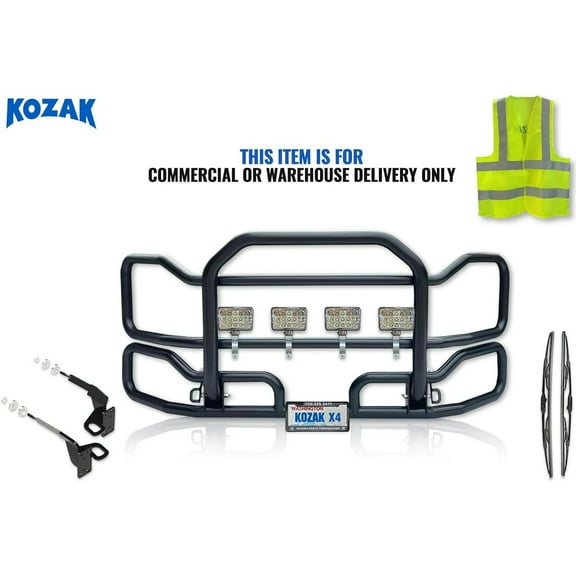 Compatible with Freightliner Cascadia 2018+ (Without Fog Lights Model) Grille Bumper Deer Guard  - Black