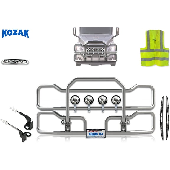Freightliner Cascadia 2018+ (With-Fog-Lights Model) Front Grille Bumper Guard - Chrome