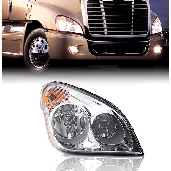 Torque Headlight Pasenger Right Side Replacement for 2008-2017 Freightliner Cascadia semi Trucks [Included All Bulbs] Assembly Projector DOT SAE Approved RH (TR030-L)