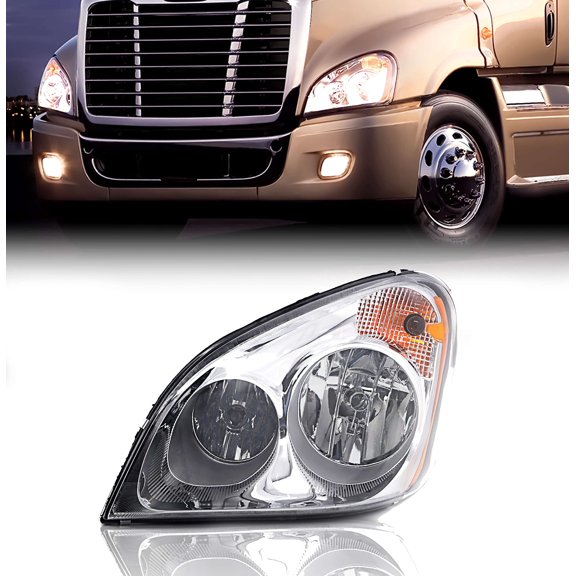 Torque Headlight Driver Left Side Replacement for 2008-2017 Freightliner Cascadia semi Trucks [Included All Bulbs] Assembly Projector DOT SAE Approved LH (TR030-L)