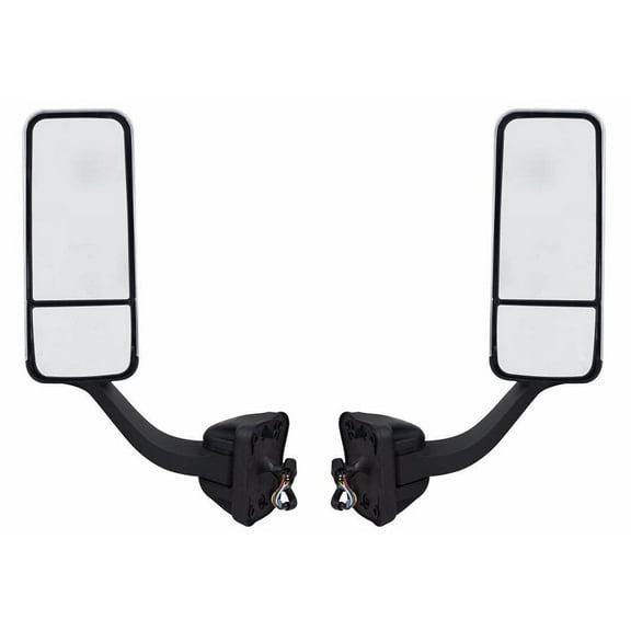 TORQUE Chrome Door Mirror Pair Set Replacement for 2008-2017 Freightliner Cascadia Semi Trucks Power Heated Driver Left Side LHD Passenger Right Side RHD (TR037-L, TR037-R)