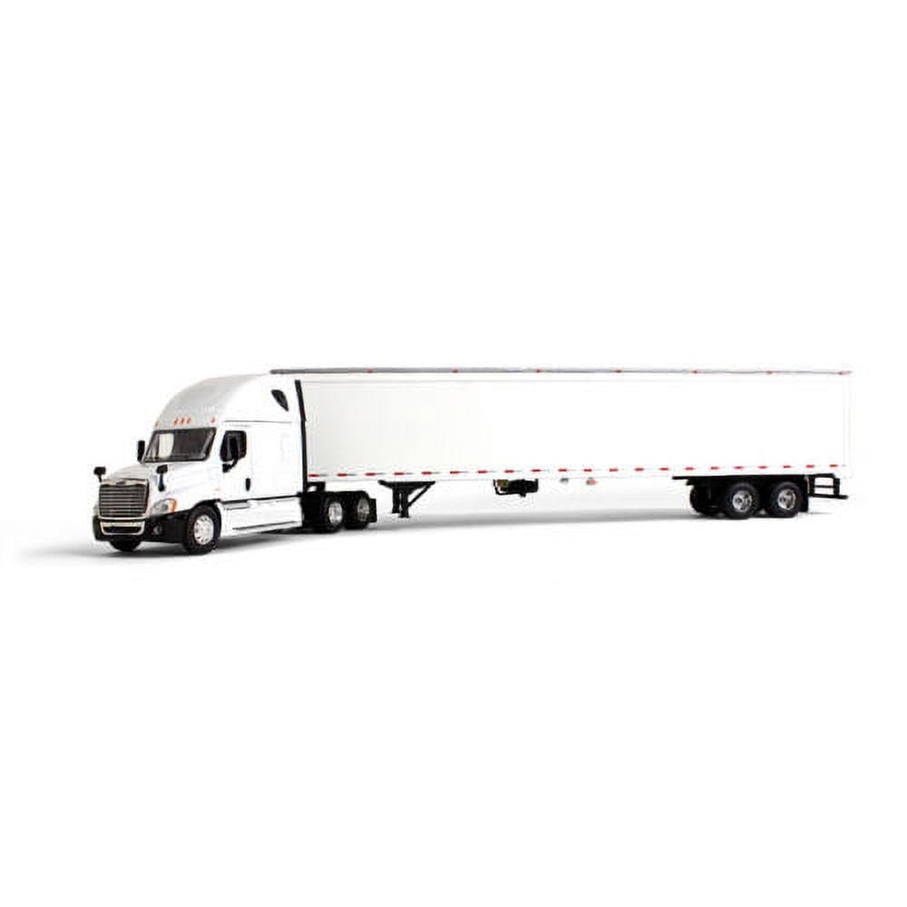 Freightliner Cascadia Sleeper White with 53' Trailer 1/64 Diecast