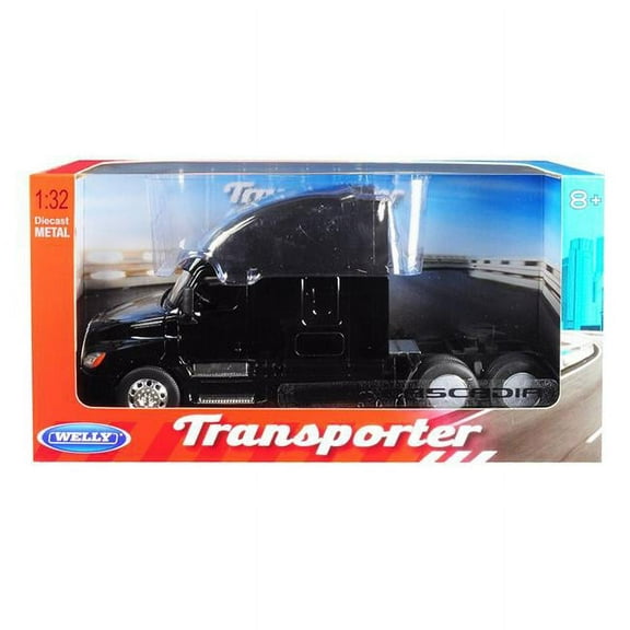Freightliner Cascadia Truck Black "Transporter" 1/32 Diecast Model by Welly