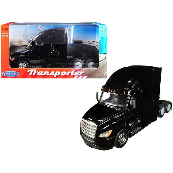 Freightliner Cascadia Truck Black Transporter 1/32 Diecast Model by Welly