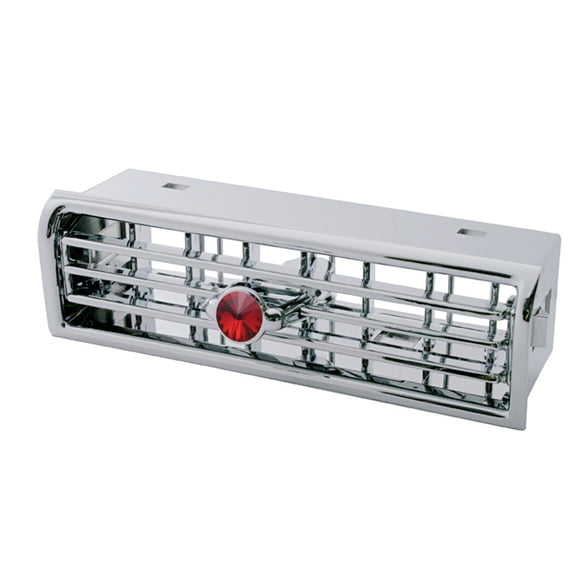Freightliner Century Heater A/C Vent / Chrome Plastic Dash Vent Grill / Red