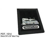 Freightliner OEM Black Rubber Mud Flaps with Trucks Logo - 1 Pair 24" x 30" - PDT1514