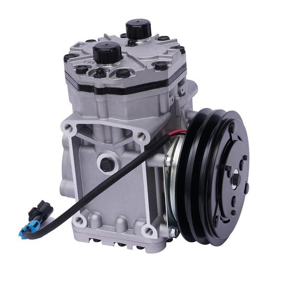 Freightliner Peterbilt Kenworth AC Compressor for Heavy-Duty Trucks, R134a Refrigerant, 2 Pulley Grooves, OE Part Number 2509450C91