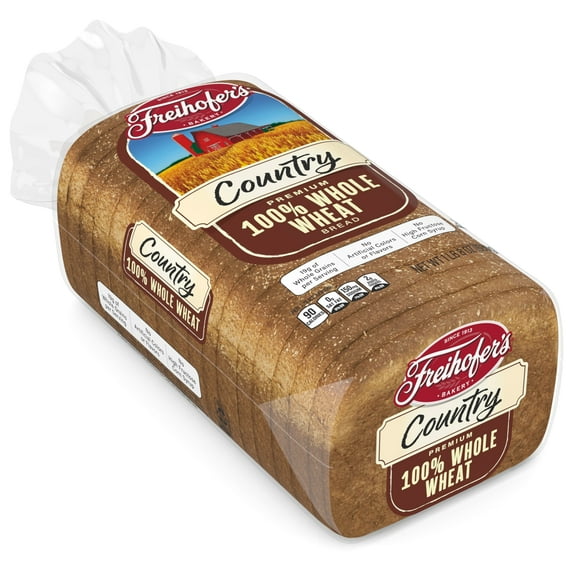 Freihofer's Country Whole Wheat Bread, 24 oz, Wheat Bread, Bag