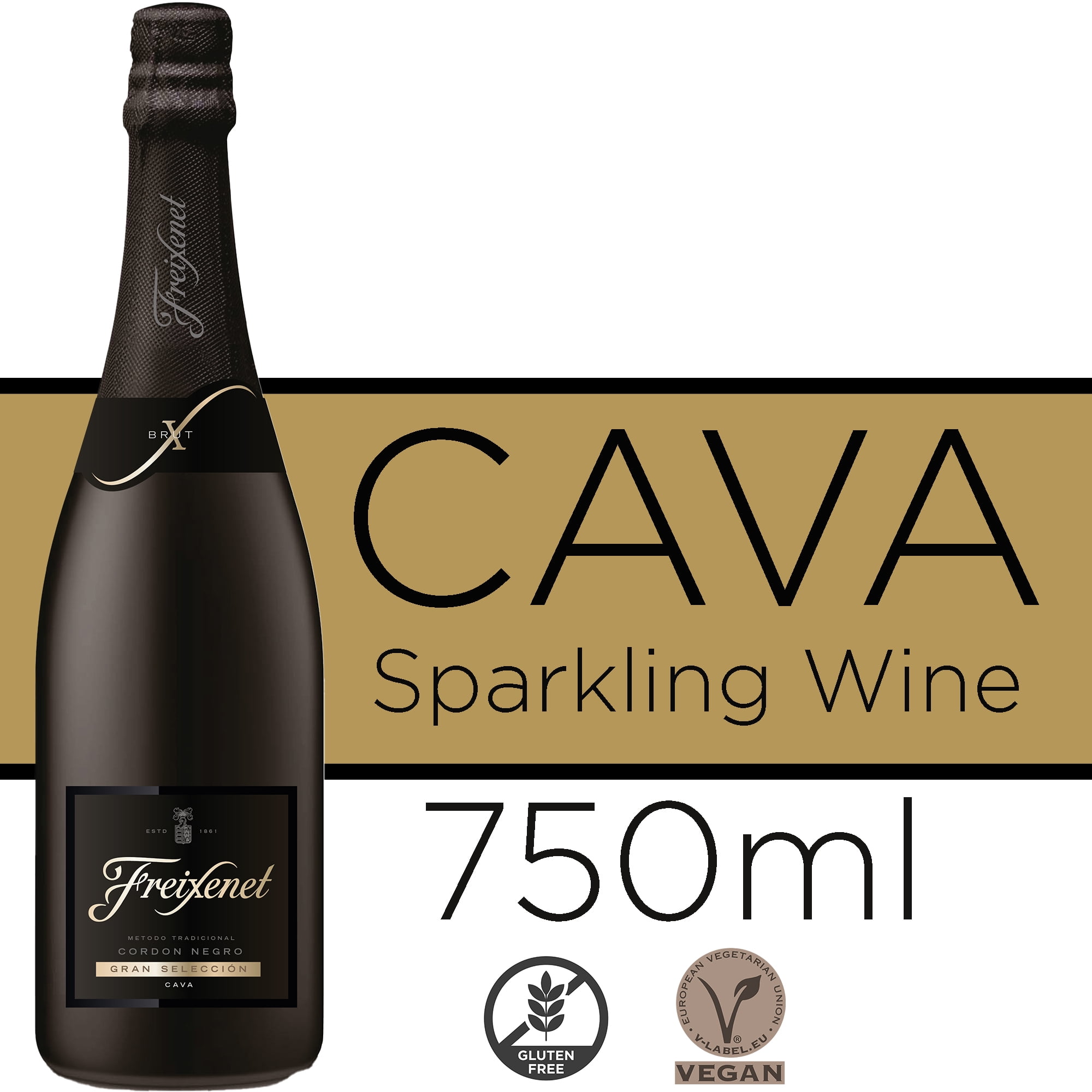 Cordon Negro Brut Cava Sparkling White Wine, 750 ml Bottle