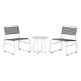 thumbnail image 1 of Freja 3-Piece Mid-Century Modern Faux Rattan Conversation Outdoor Patio Set, White/Gray, 1 of 6