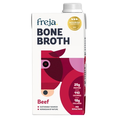 Freja Beef Classic Bone Broth 500ml, British Import (Pack of 2)