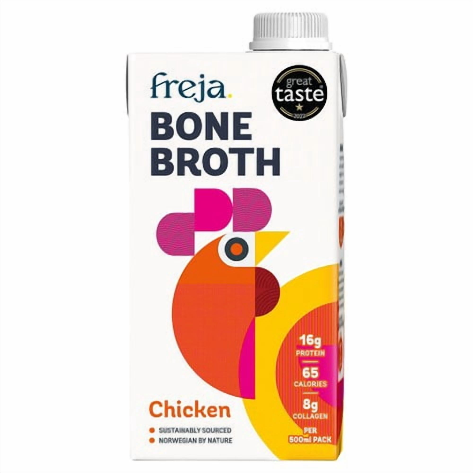 Freja Chicken Classic Bone Broth 500ml, British Import (Pack of 2)