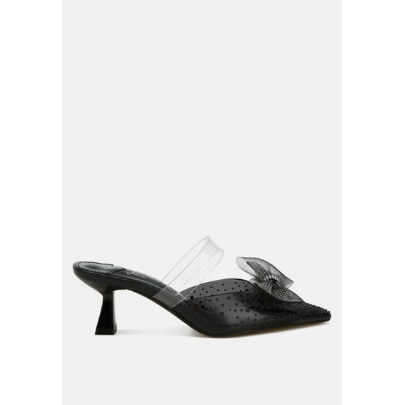 Freja Embellished Bow Kitten Heels