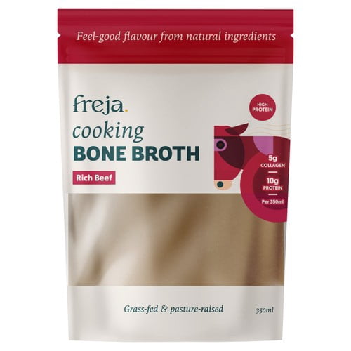 Freja Rich Beef Cooking Bone Broth 350ml, British Import (Pack of 3)