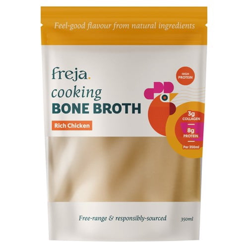 Freja Rich Chicken Cooking Bone Broth 350ml, British Import (Pack of 3)